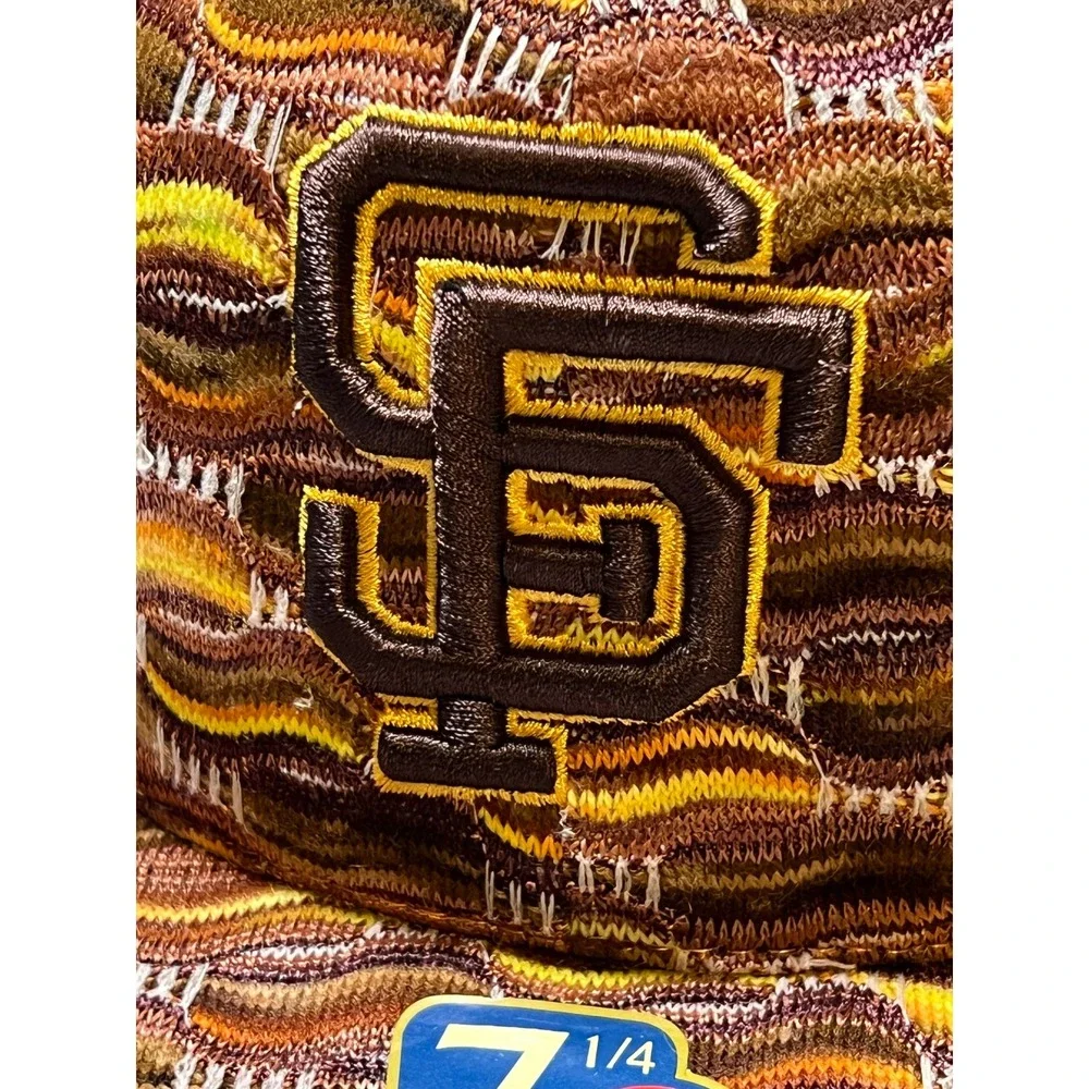 Vintage SF Giants‎ Hat Mens 7 1/4 Brown Knit Cooperstown Collection Fitted Logo